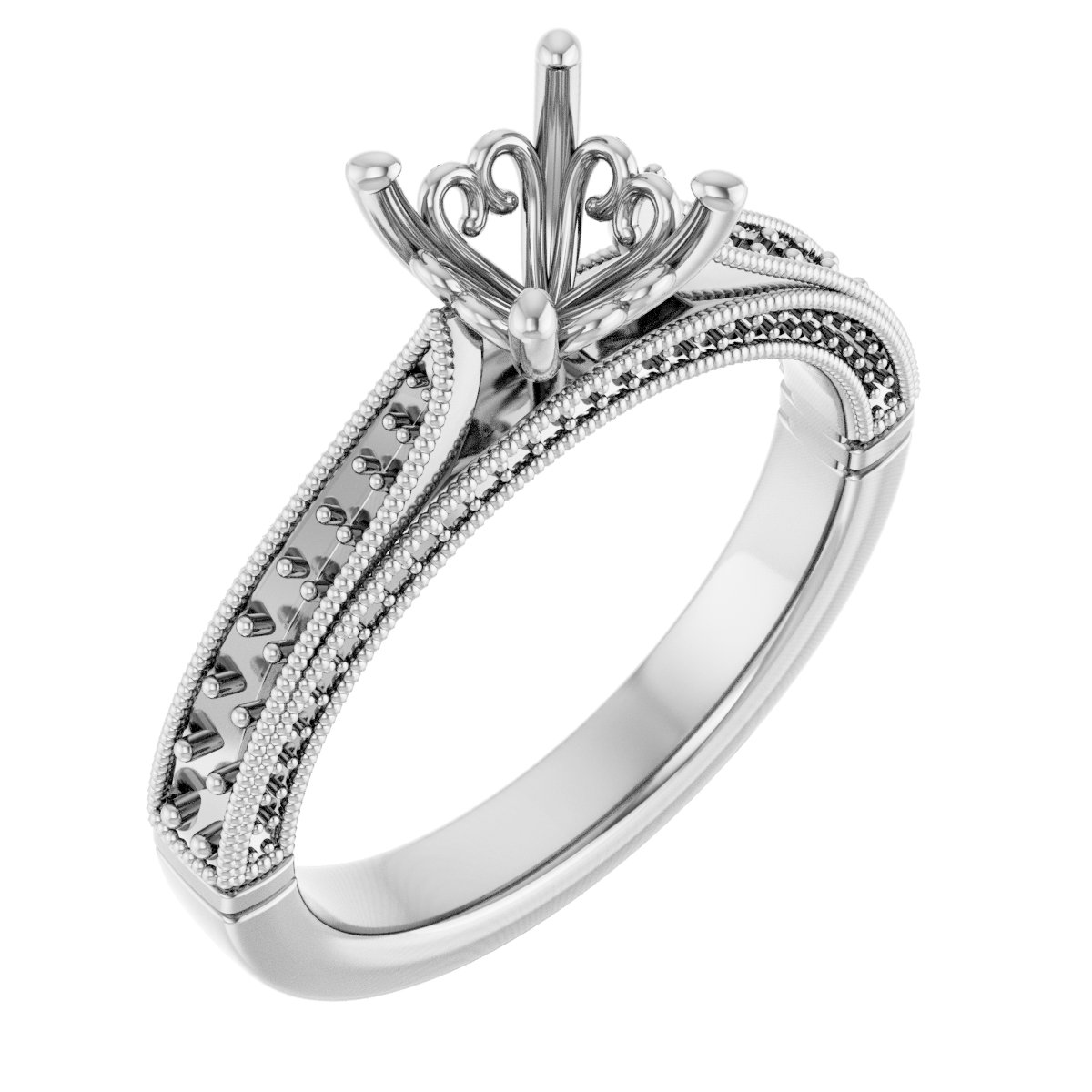 Accented Vintage-Inspired Engagement Ring