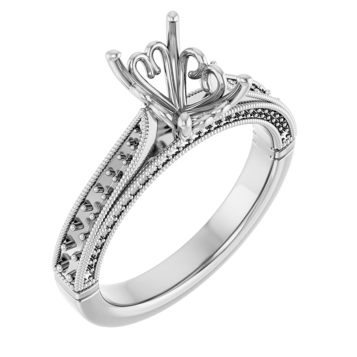 Accented Vintage-Inspired Engagement Ring