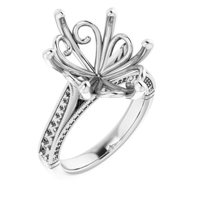 Accented Vintage-Inspired Engagement Ring