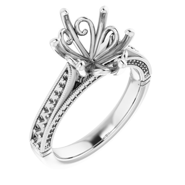 Accented Vintage-Inspired Engagement Ring