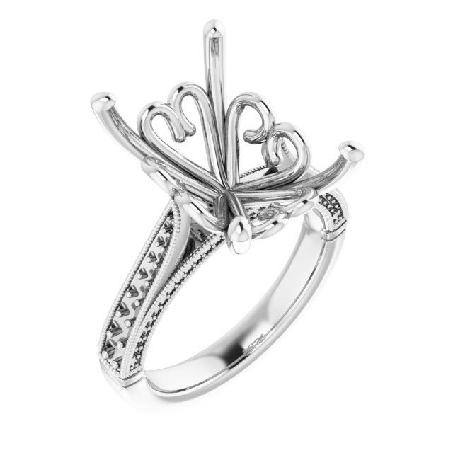 Accented Vintage-Inspired Engagement Ring