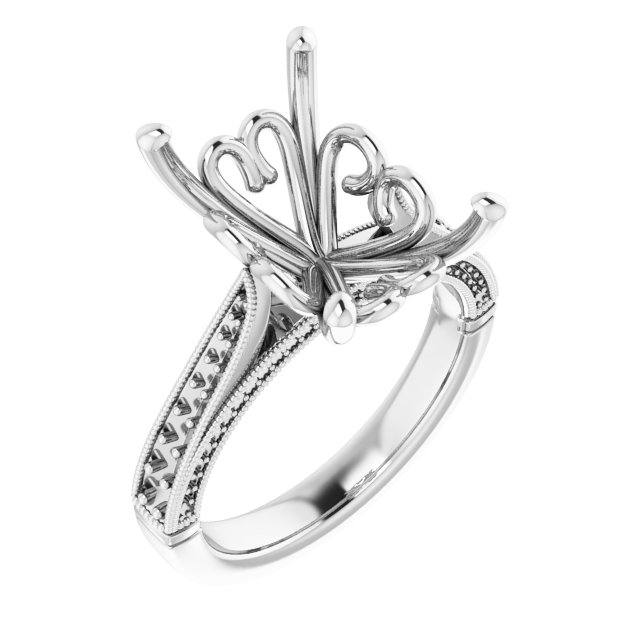 Accented Vintage-Inspired Engagement Ring