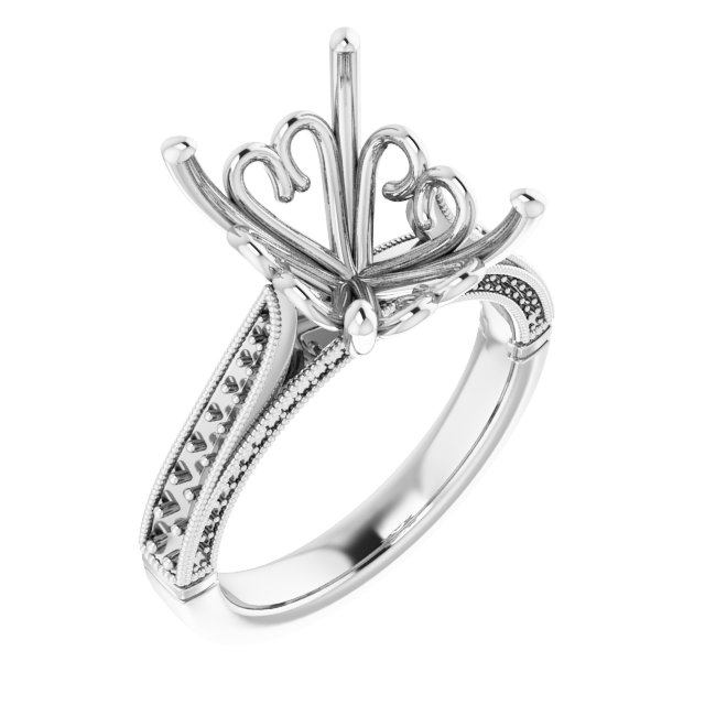 Accented Vintage-Inspired Engagement Ring