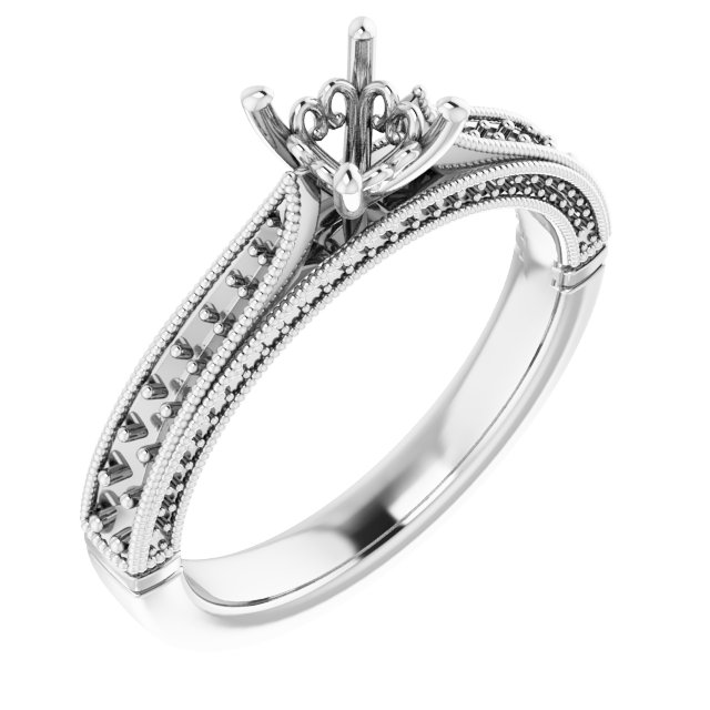Accented Vintage-Inspired Engagement Ring