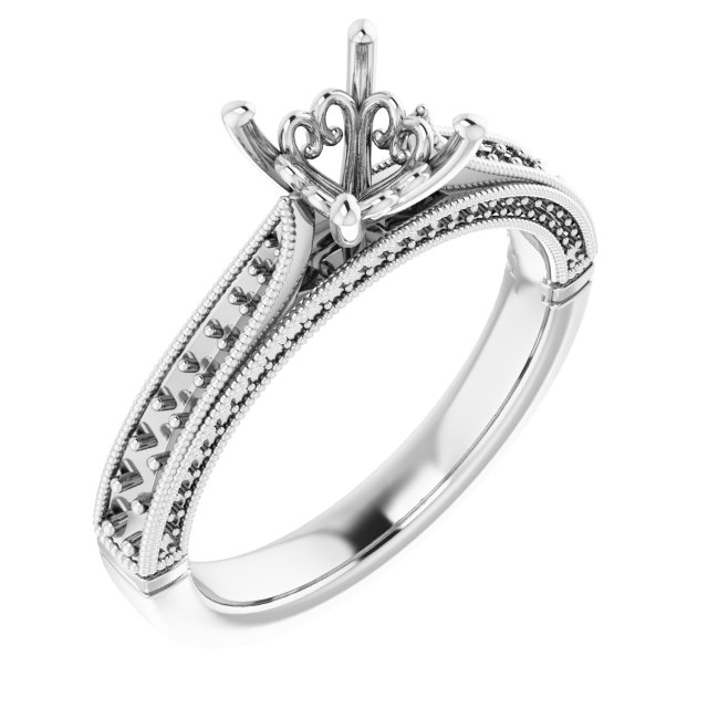 Accented Vintage-Inspired Engagement Ring
