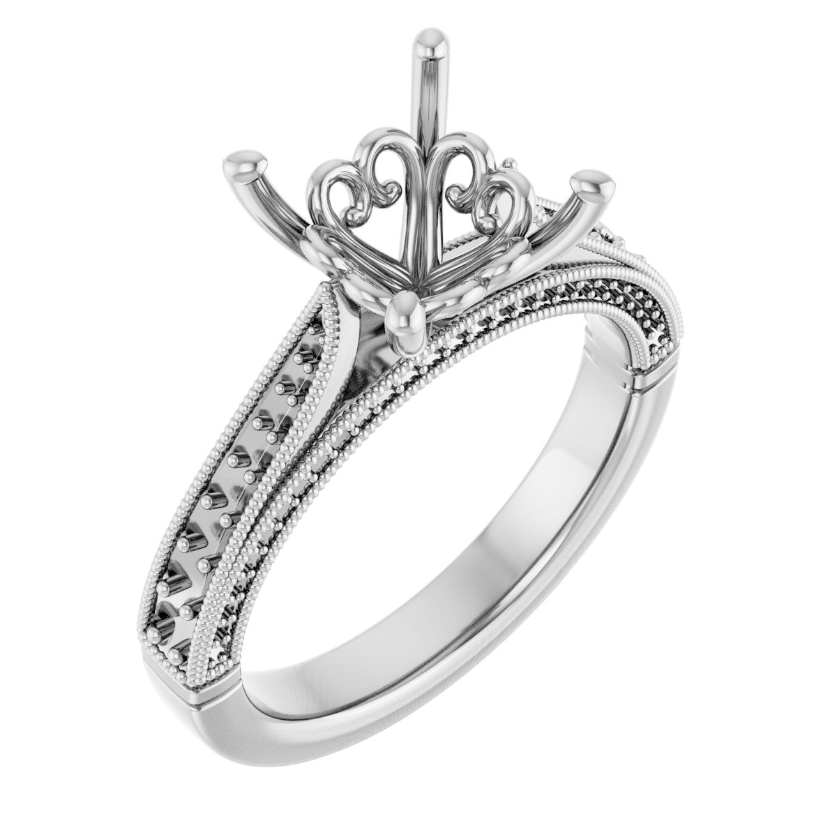 Accented Vintage-Inspired Engagement Ring