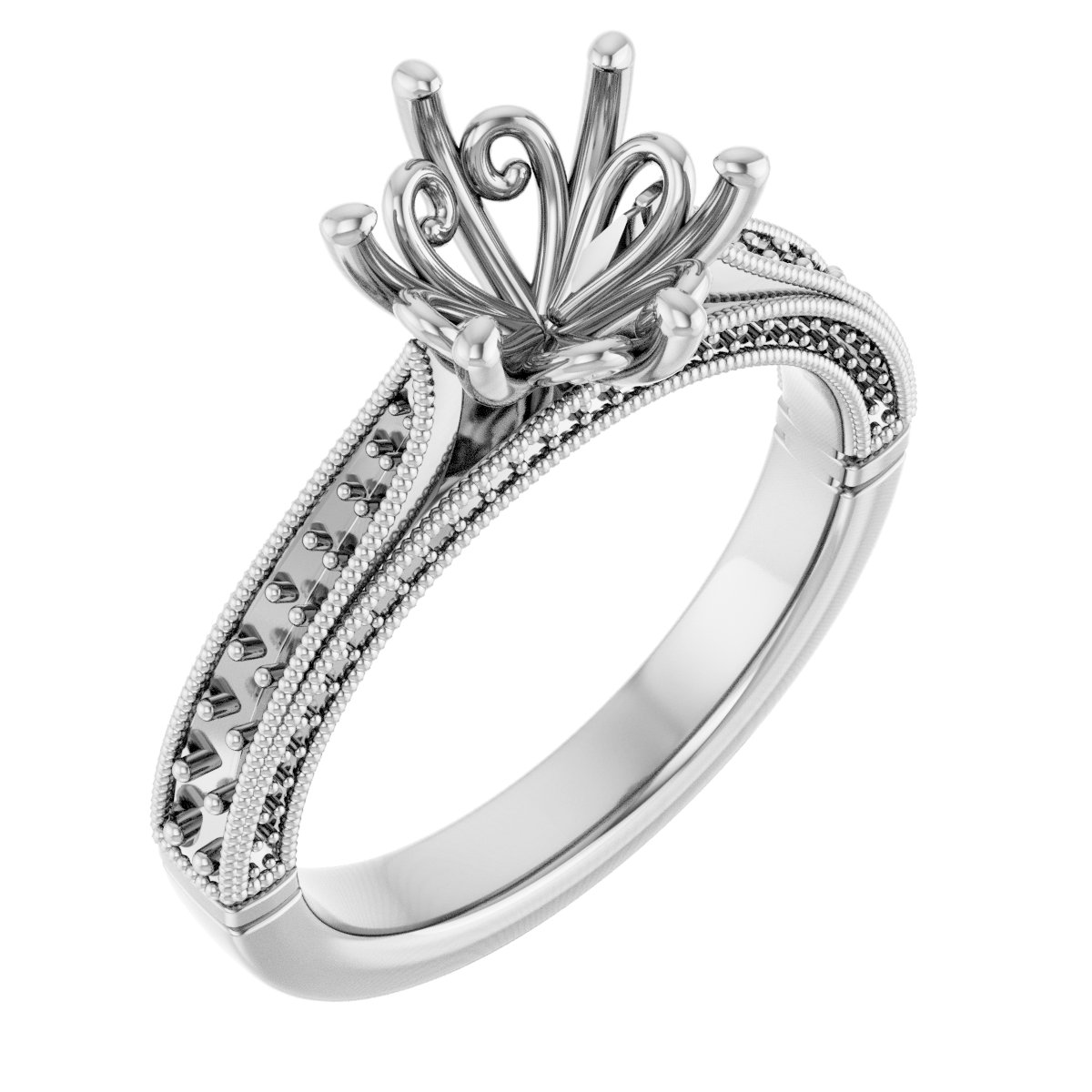 Accented Vintage-Inspired Engagement Ring