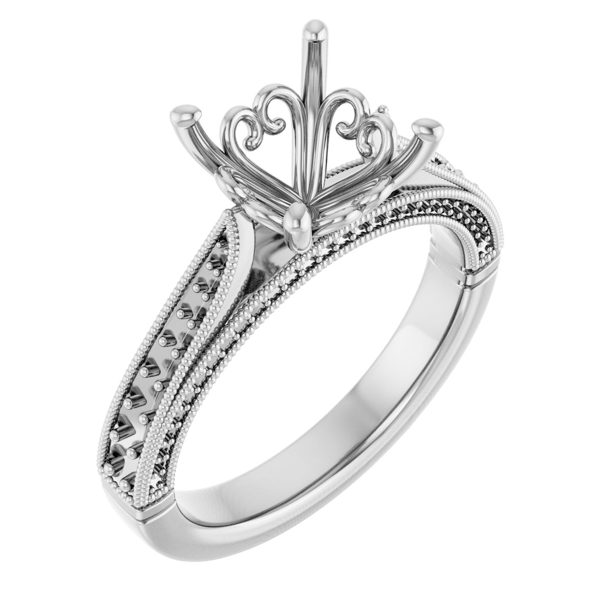 Accented Vintage-Inspired Engagement Ring