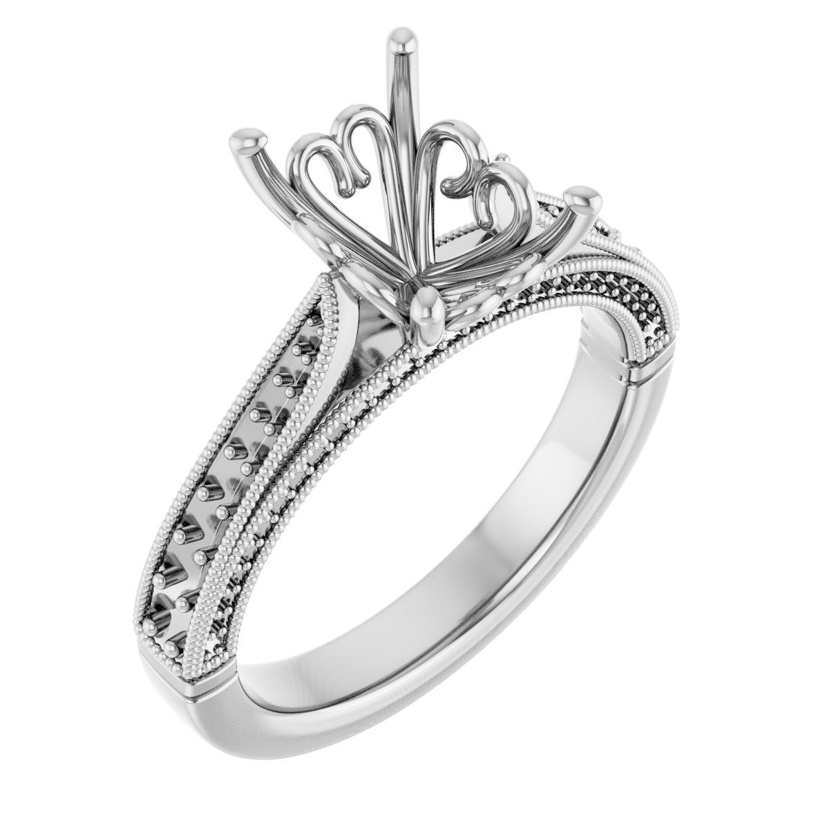 Accented Vintage-Inspired Engagement Ring