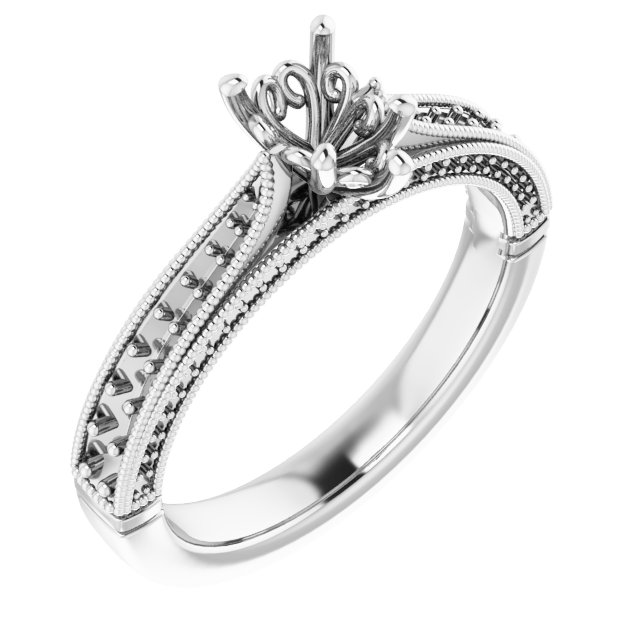 Accented Vintage-Inspired Engagement Ring