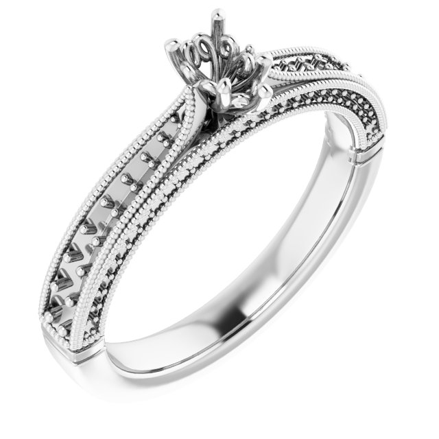 Accented Vintage-Inspired Engagement Ring