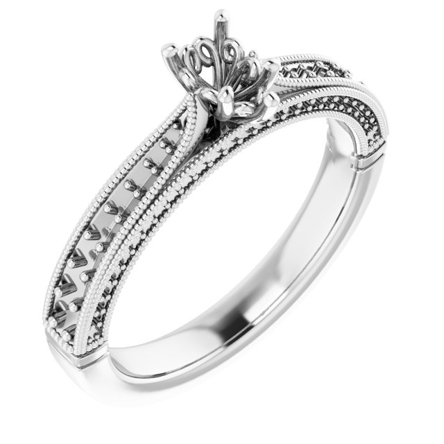 Accented Vintage-Inspired Engagement Ring