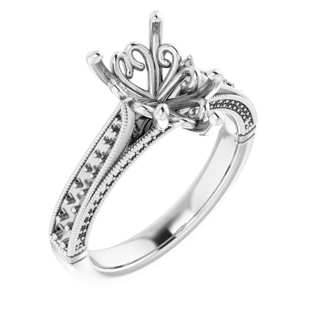 Accented Vintage-Inspired Engagement Ring