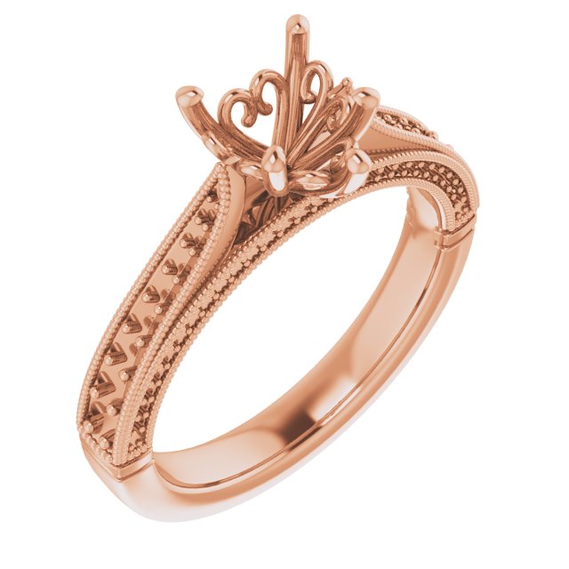 Accented Vintage-Inspired Engagement Ring