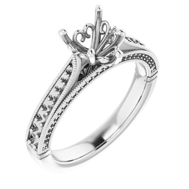 Accented Vintage-Inspired Engagement Ring