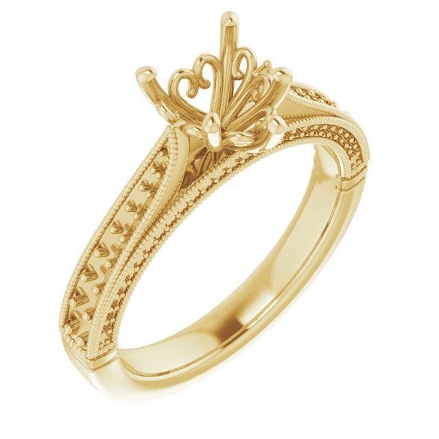 Accented Vintage-Inspired Engagement Ring