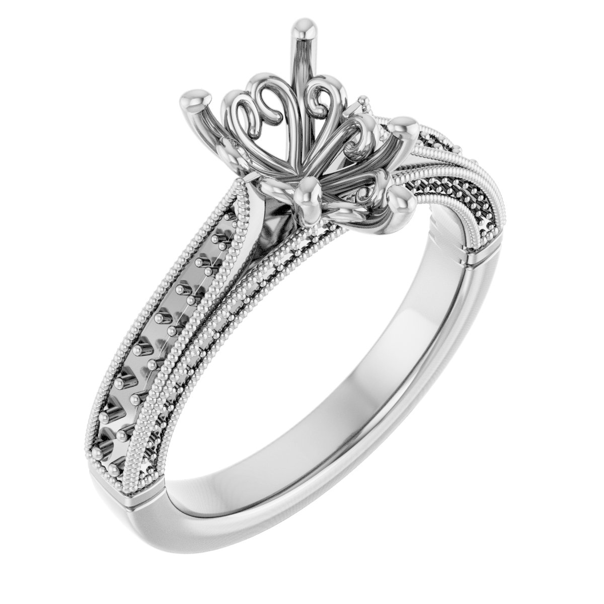 Accented Vintage-Inspired Engagement Ring