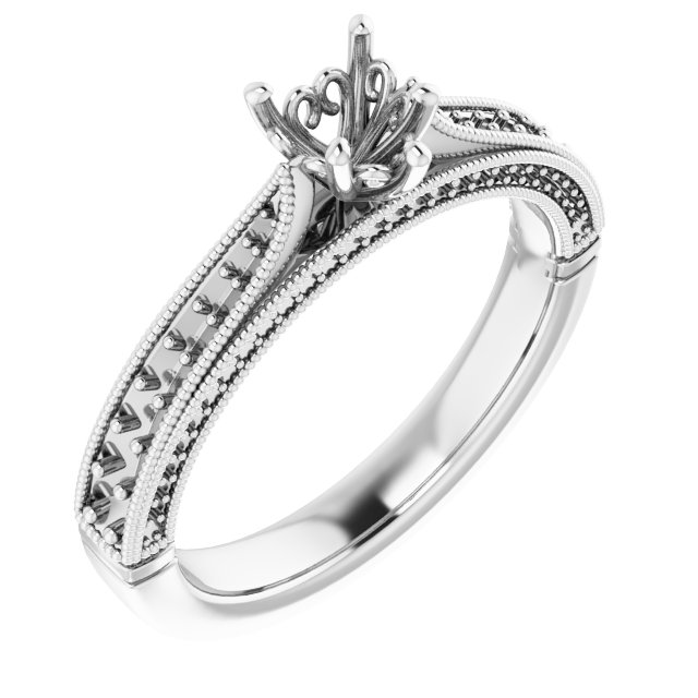 Accented Vintage-Inspired Engagement Ring