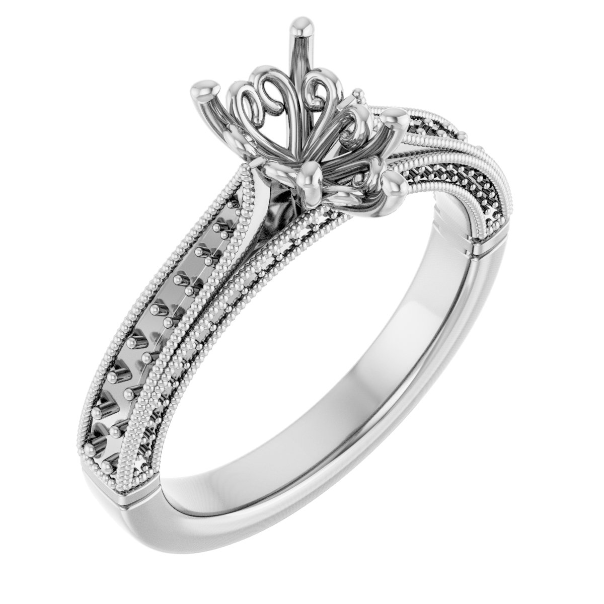 Accented Vintage-Inspired Engagement Ring