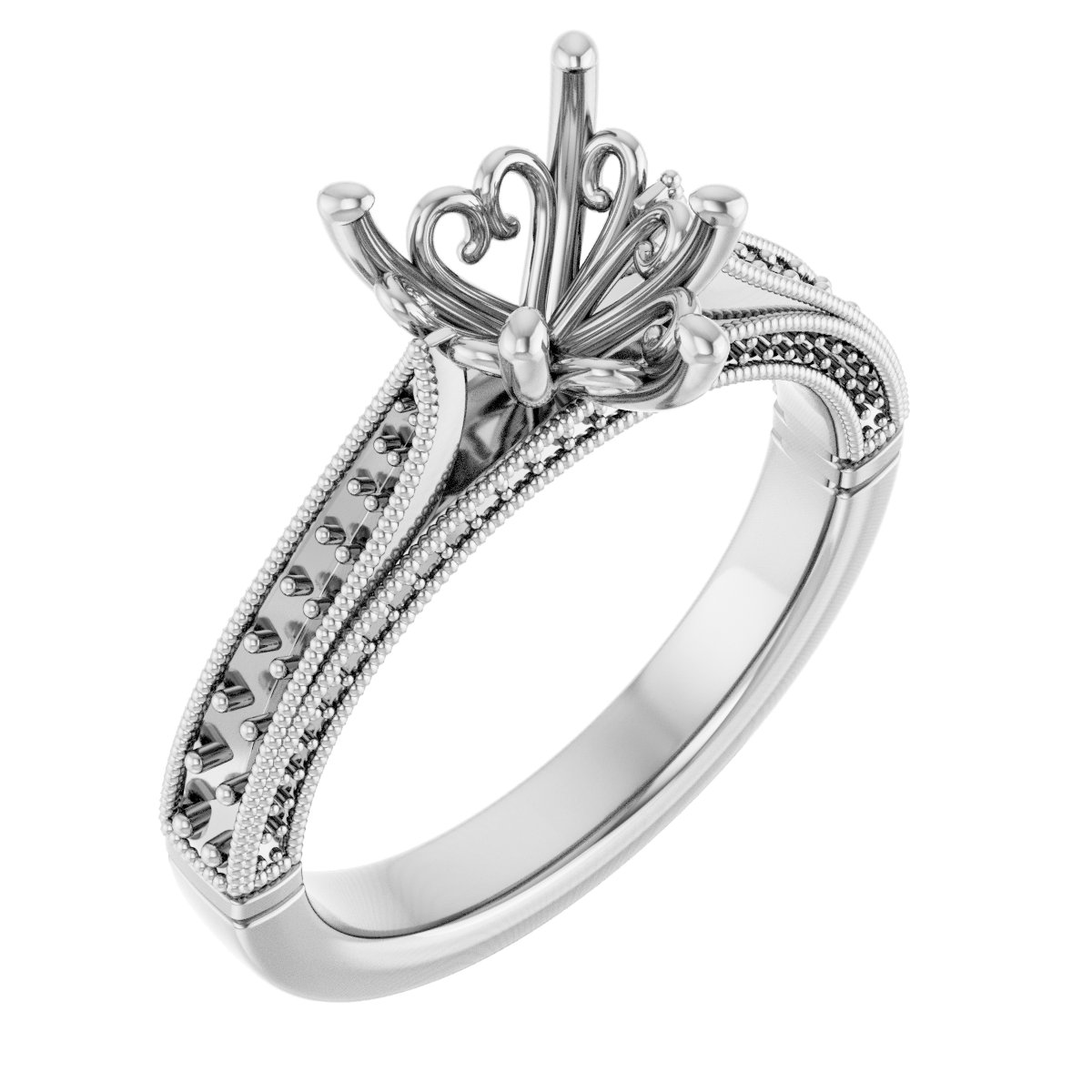 Accented Vintage-Inspired Engagement Ring