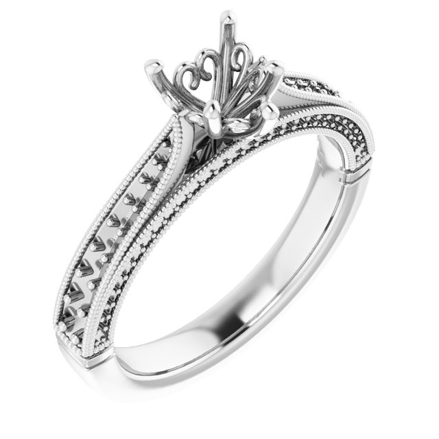 Accented Vintage-Inspired Engagement Ring