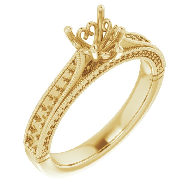 Accented Vintage-Inspired Engagement Ring