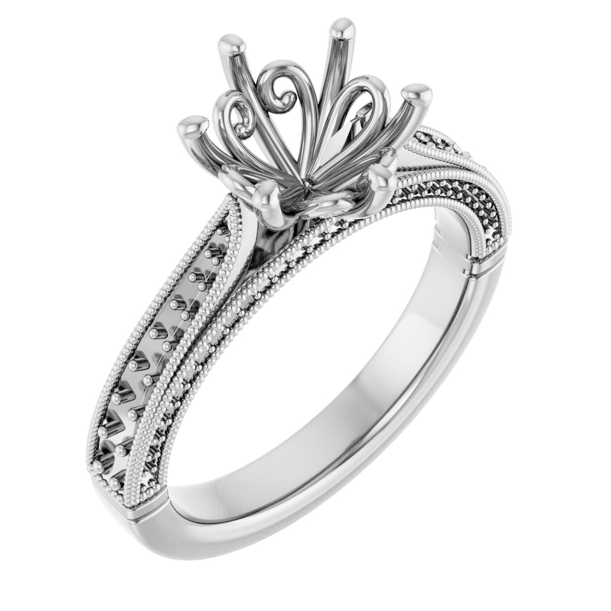 Accented Vintage-Inspired Engagement Ring