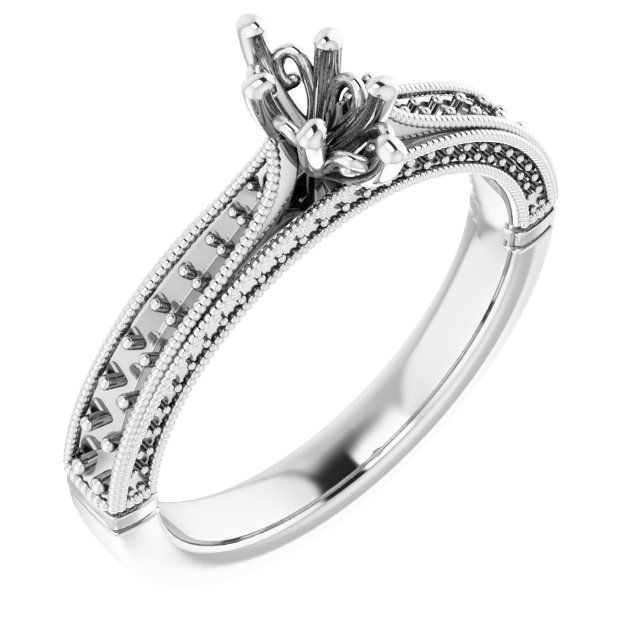 Accented Vintage-Inspired Engagement Ring