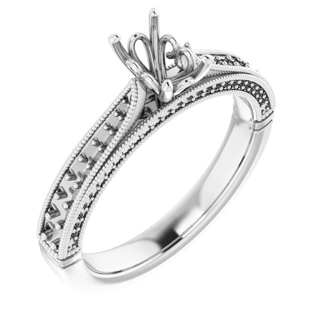Accented Vintage-Inspired Engagement Ring