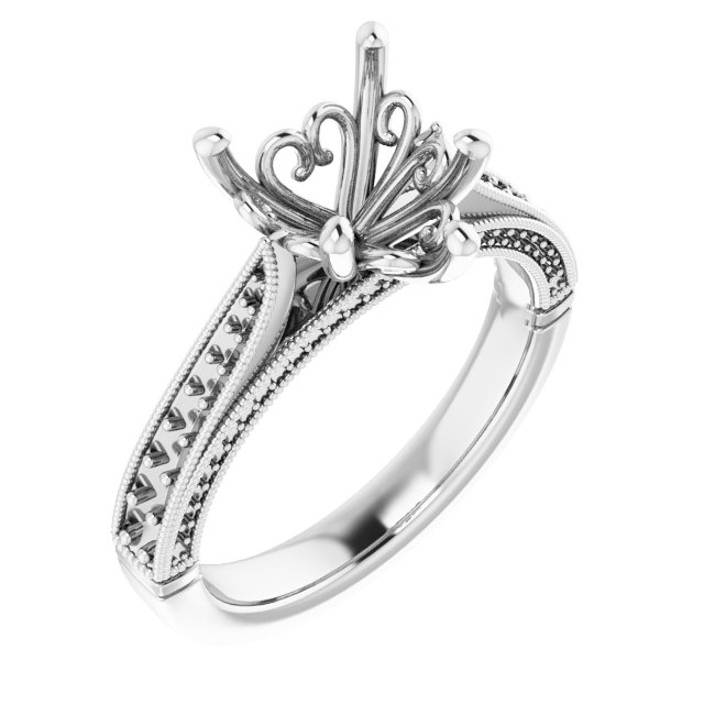 Accented Vintage-Inspired Engagement Ring