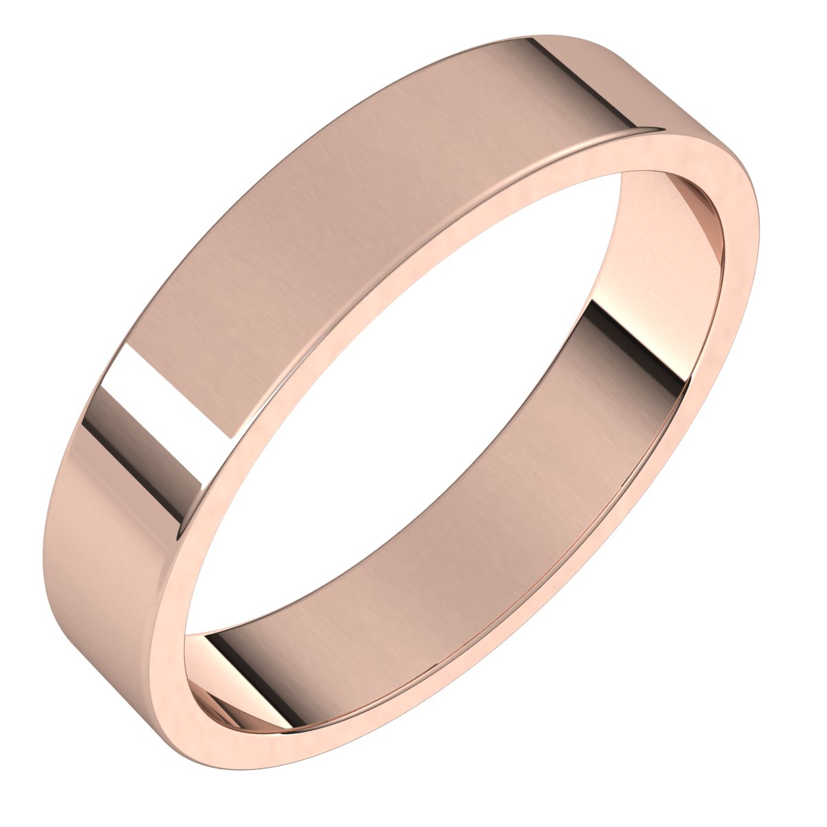 14K Rose 4 mm Flat Band Size 11.5