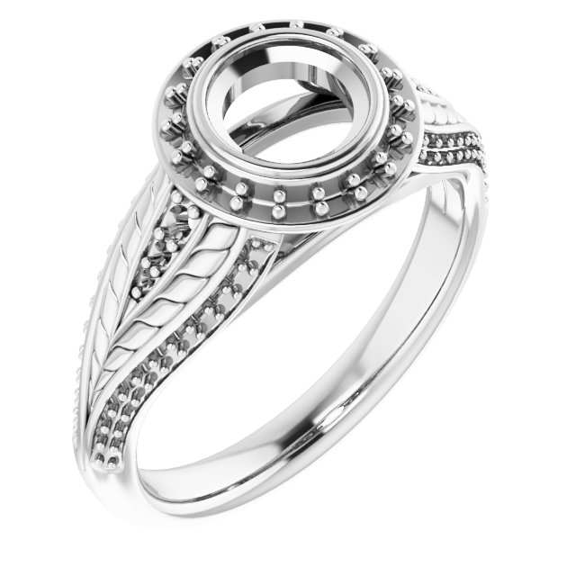 Bezel-Set Halo-Style Ring