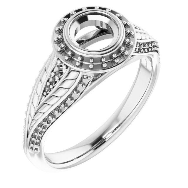 Bezel-Set Halo-Style Ring