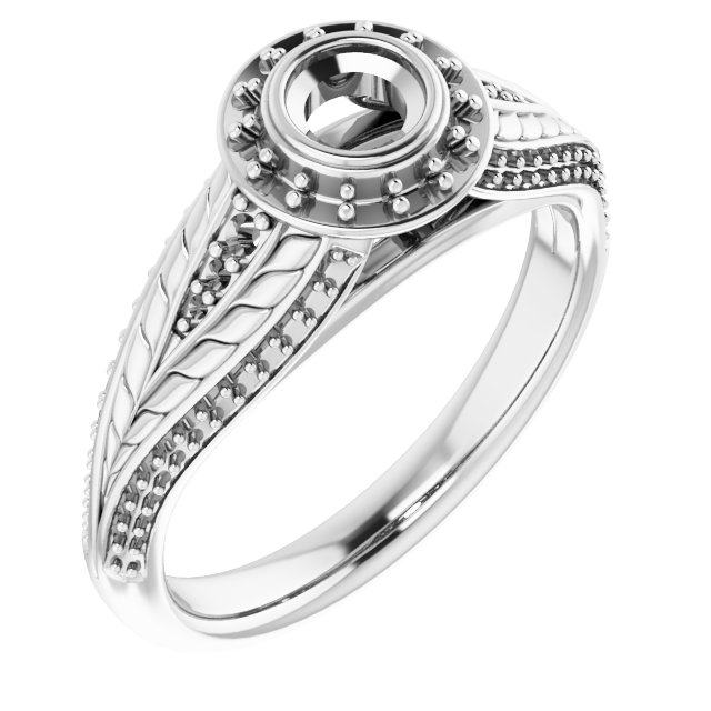 Bezel-Set Halo-Style Ring