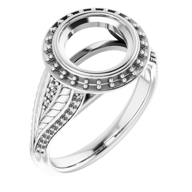Bezel-Set Halo-Style Ring