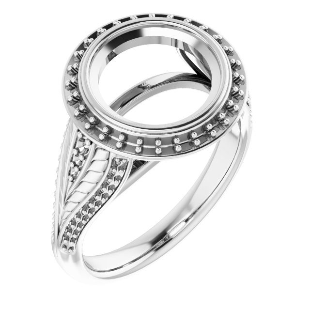 Bezel-Set Halo-Style Ring