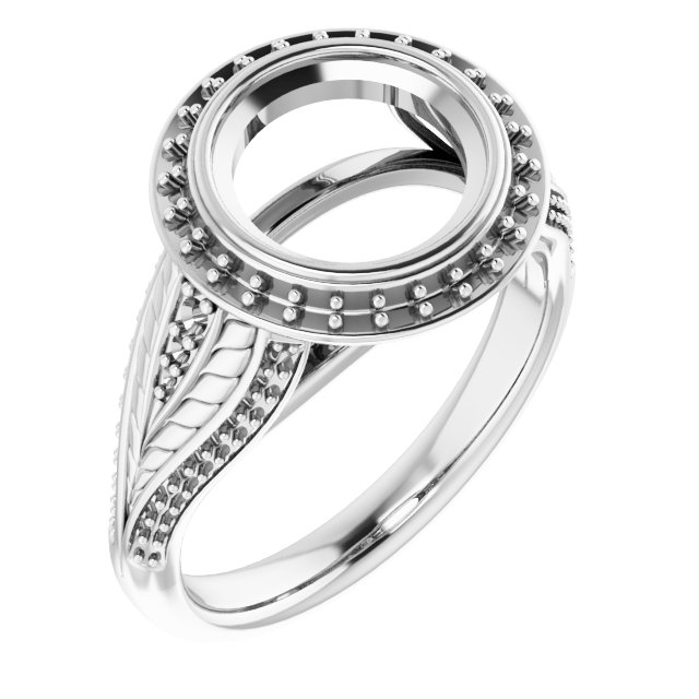 Bezel-Set Halo-Style Ring