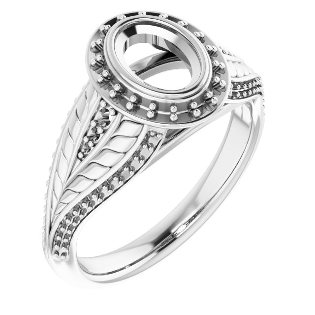 Bezel-Set Halo-Style Ring