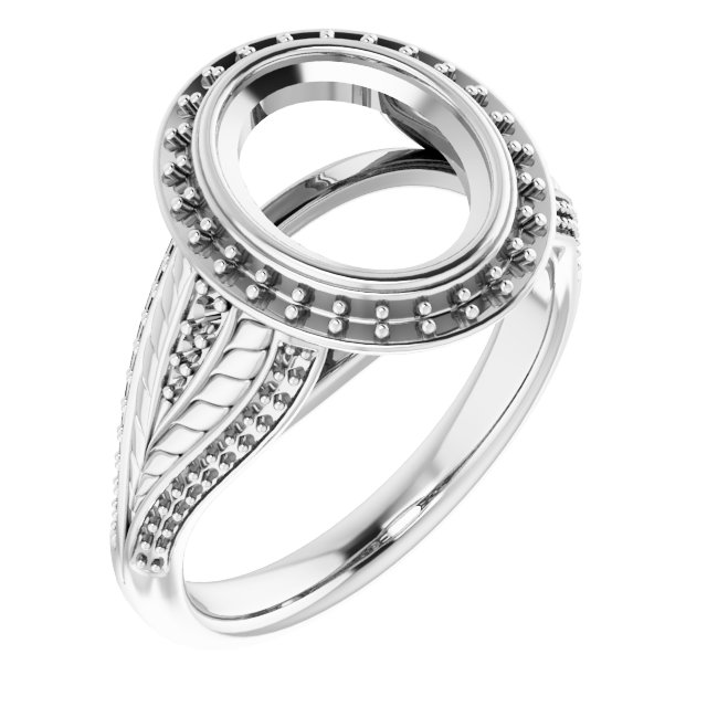 Bezel-Set Halo-Style Ring