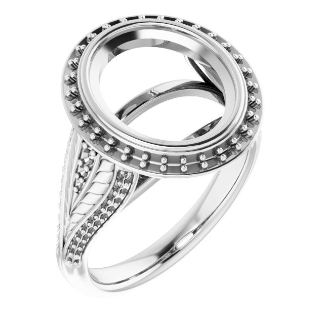 Bezel-Set Halo-Style Ring