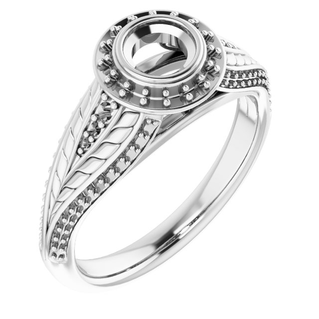 Bezel-Set Halo-Style Ring