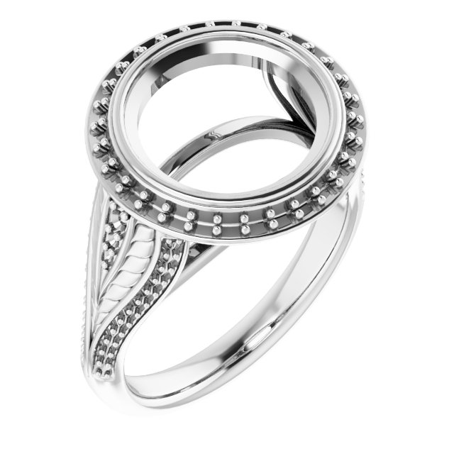 Bezel-Set Halo-Style Ring