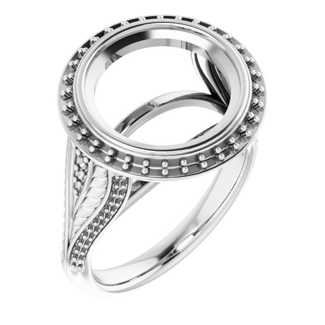 Bezel-Set Halo-Style Ring