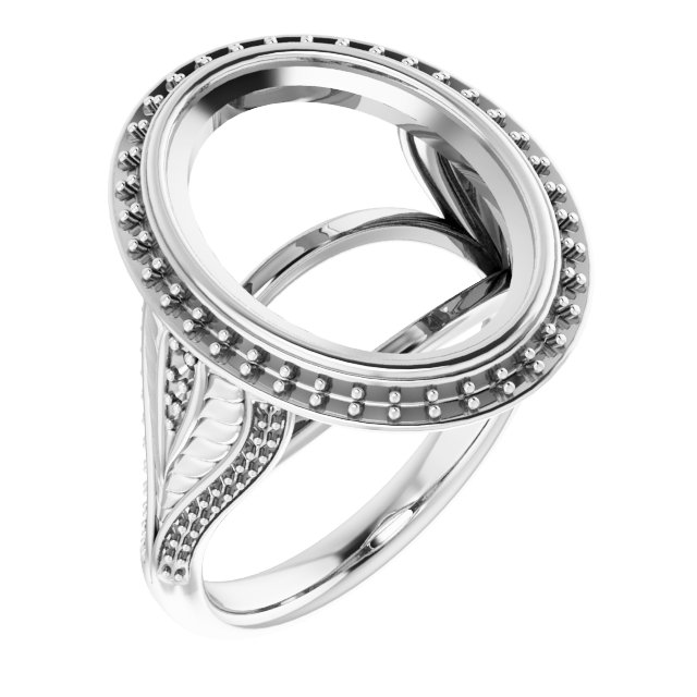 Bezel-Set Halo-Style Ring