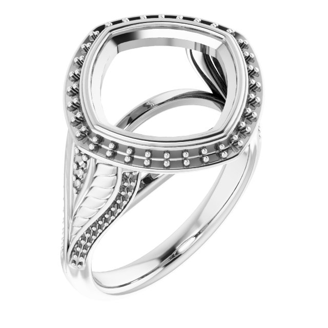 Bezel-Set Halo-Style Ring