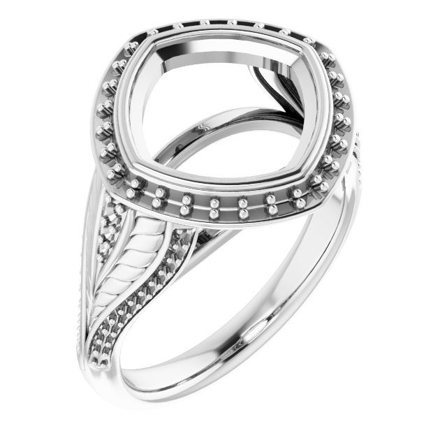 Bezel-Set Halo-Style Ring