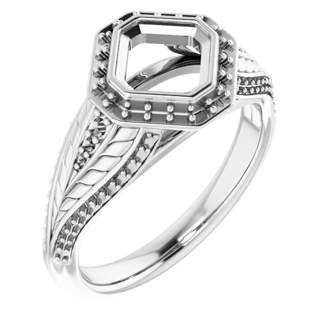 Bezel-Set Halo-Style Ring