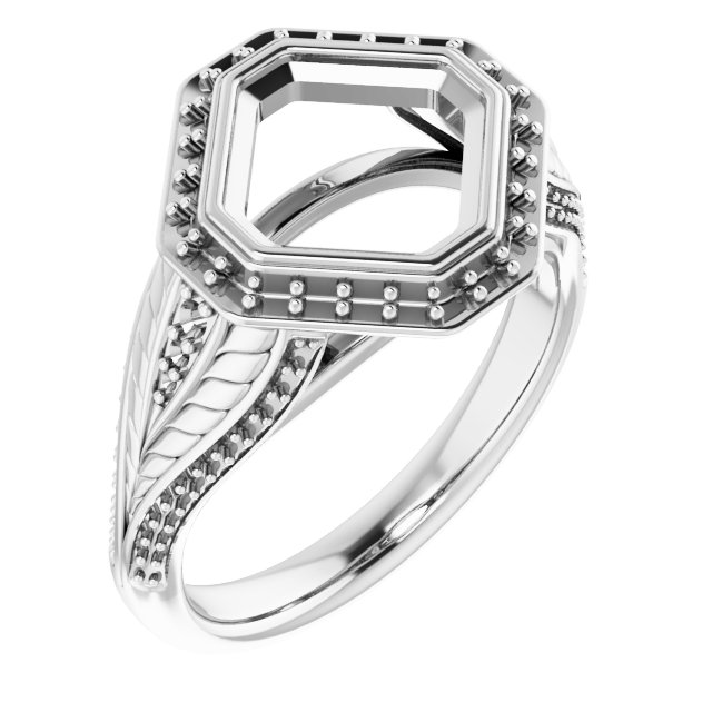 Bezel-Set Halo-Style Ring