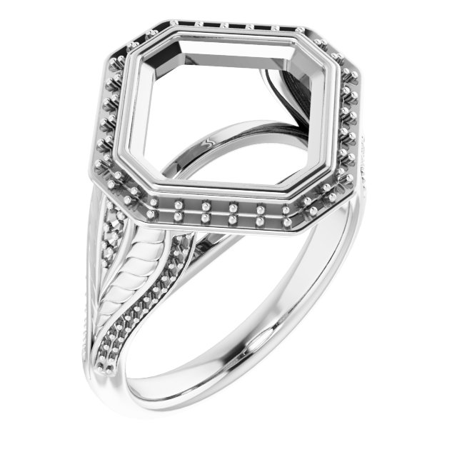 Bezel-Set Halo-Style Ring