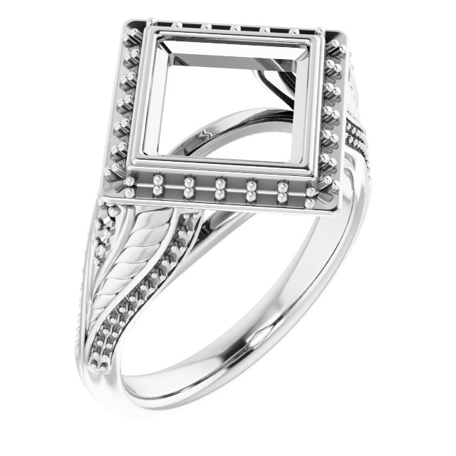 Bezel-Set Halo-Style Ring